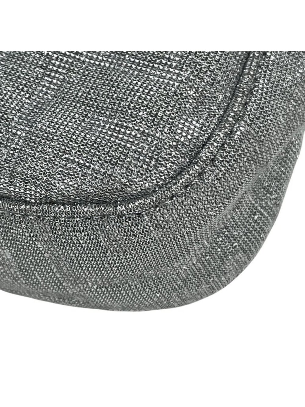 Fendi Zucca Pattern Mamma Bucket Lame Shoulder Bag Fabric Silver - Picture 6 of 11